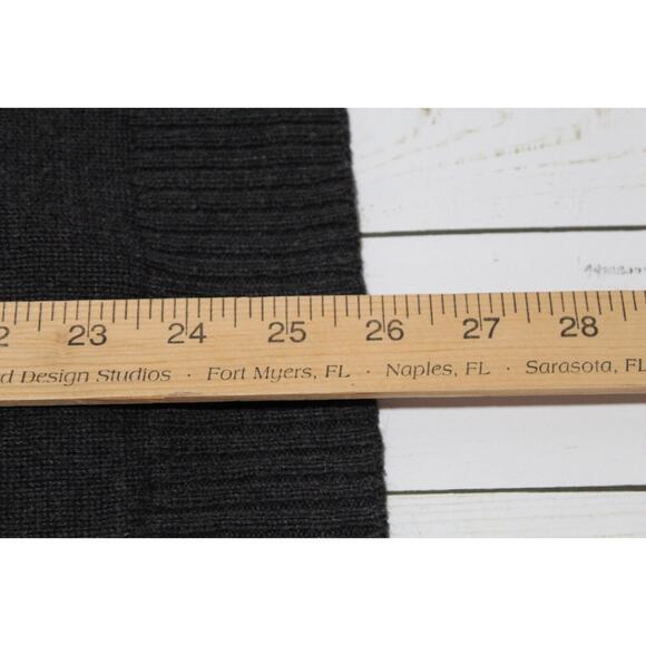 J Jill Women's LP Charcoal Gray Knit Button-up Cardigan Pockets LS Wool Blend - Picture 12 of 14